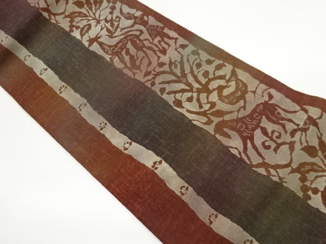 JAPANESE NAGOYA OBI / CHIRIMEN / STRIPE